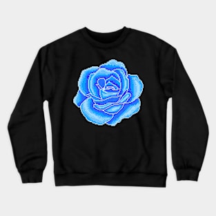 Pixel Blue Rose Crewneck Sweatshirt